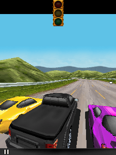 3D Fast & Furious (J2ME) screenshot: Start of a road race