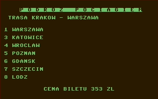 Spekulant (Commodore 16, Plus/4) screenshot: Travel