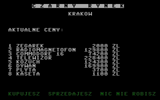 Spekulant (Commodore 16, Plus/4) screenshot: Black market