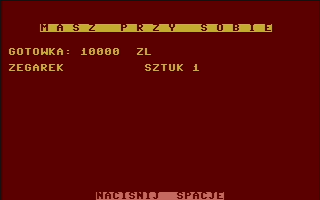 Spekulant (Commodore 16, Plus/4) screenshot: Inventory