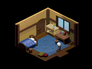Bardysh: Kromeford no Juunintachi (PlayStation) screenshot: Your room, notice anything different?