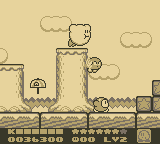 Kirby's Dream Land 2 (Game Boy) screenshot: Kirby's little cheat