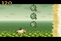 Avatar: The Last Airbender - The Burning Earth (Game Boy Advance) screenshot: Near the level's end, the pace gets a little more hectic