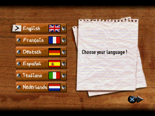 Europe Racing (PlayStation) screenshot: Choose language