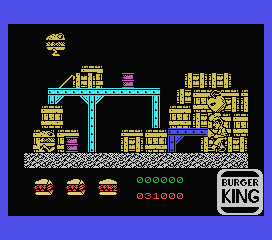 Whopper Chase (MSX) screenshot: I died and am floating into the sky.