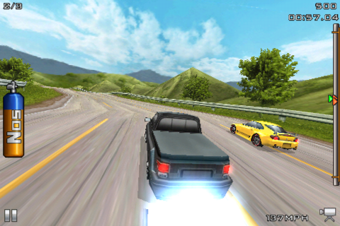 3D Fast & Furious (iPhone) screenshot: Using nitro