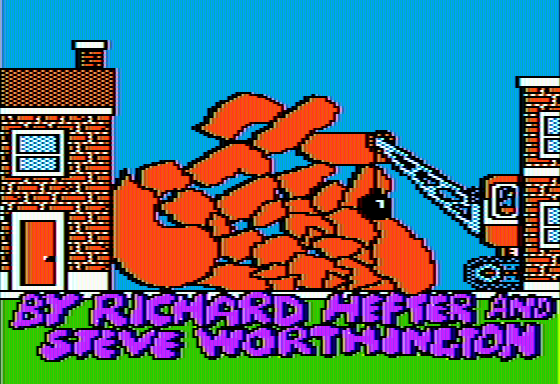 Fat City (Apple II) screenshot: ...demonstrating the use of your wrecking ball