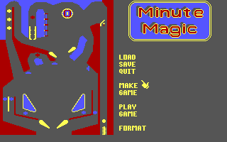 Pinball Construction Set (PC Booter) screenshot: Minute Magic (Tandy/PCjr)
