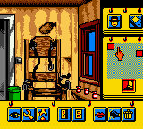 Déjà Vu I & II: The Casebooks of Ace Harding (Game Boy Color) screenshot: Déjà Vu I: Looks like something sinister happened here...