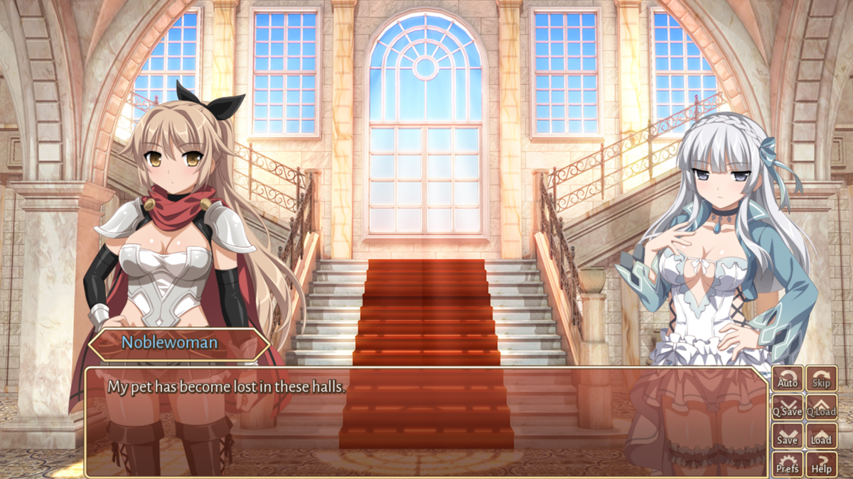 Sakura Fantasy (Windows) screenshot: Meeting a mystrious character who lost her pet
