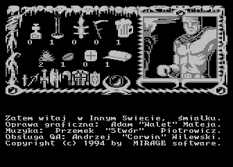 Inny Świat (Atari 8-bit) screenshot: Start-up screen