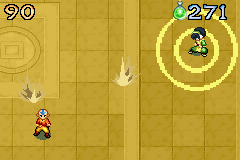 Avatar: The Last Airbender - The Burning Earth (Game Boy Advance) screenshot: Toph retaliates