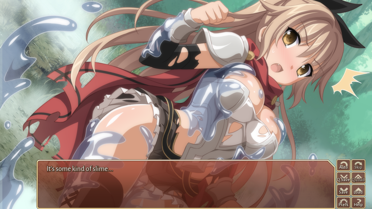 Sakura Fantasy (Windows) screenshot: Raelin being attacked by some kind of goo