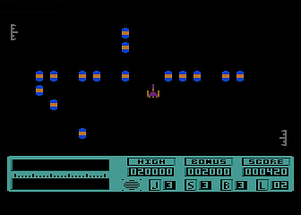 Speed Fox (Atari 8-bit) screenshot: Scavenging chips