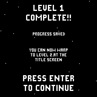 Hero (Windows) screenshot: Completing a level allows the next level to be accessed directly from the title screen.