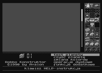 Lasermania / Robbo Konstruktor (Atari 8-bit) screenshot: Robbo Konstruktor main screen