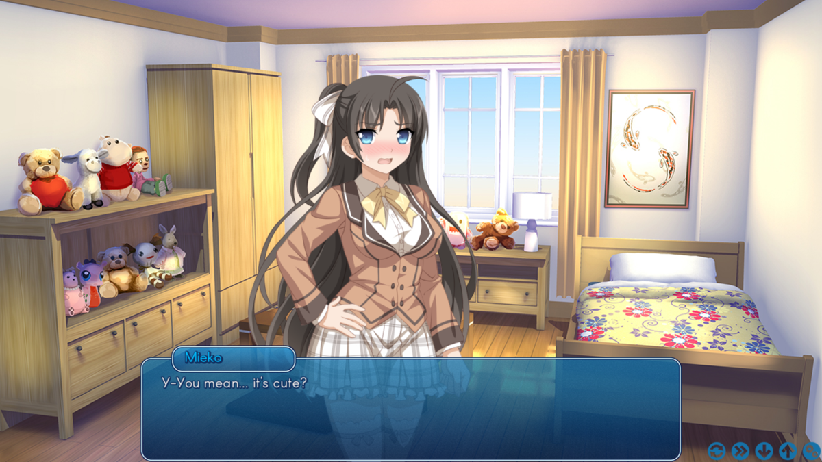 Sakura Swim Club (Windows) screenshot: Getting some home schooling by Mieko at her place