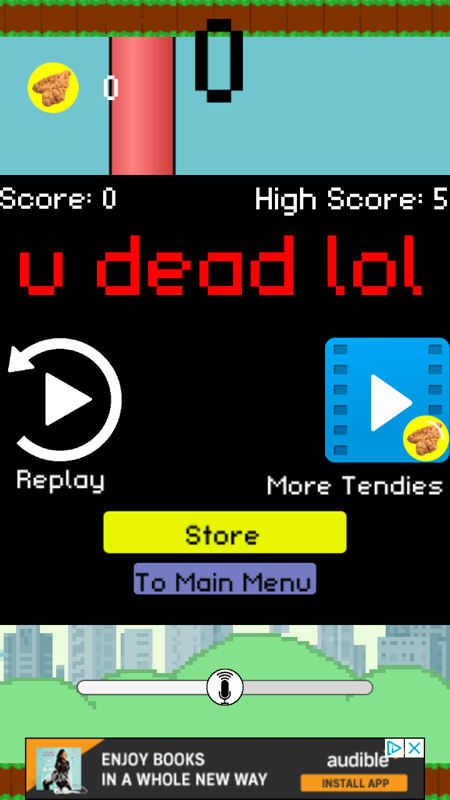 Pepe Scream (Android) screenshot: Game over