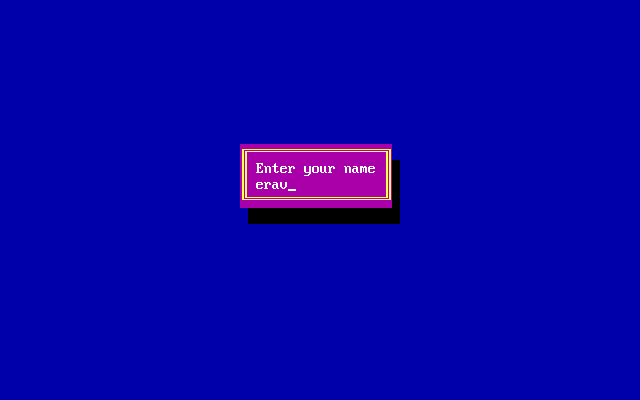 Hangman (DOS) screenshot: Enter your name