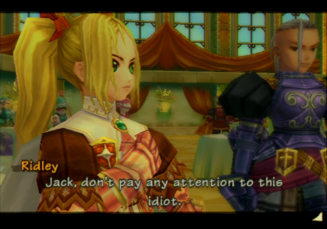 Radiata Stories (PlayStation 2) screenshot: Someone is jealous.