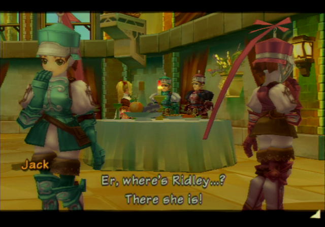Radiata Stories (PlayStation 2) screenshot: Ridley's birthday party.