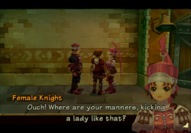 Radiata Stories (PlayStation 2) screenshot: Bad manners.