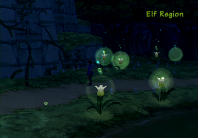 Radiata Stories (PlayStation 2) screenshot: The elf region looks beautiful at night.