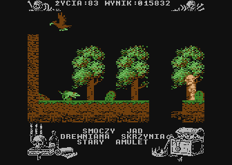 Miecze Valdgira II: Władca Gór (Atari 8-bit) screenshot: Back on the surface