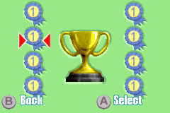 Barbie Horse Adventures: Blue Ribbon Race (Game Boy Advance) screenshot: List of trophies