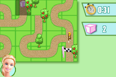 Barbie Horse Adventures: Blue Ribbon Race (Game Boy Advance) screenshot: A game of "Maze Valley"
