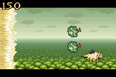 Avatar: The Last Airbender - The Burning Earth (Game Boy Advance) screenshot: The tornado switches from the front to back