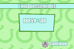 Barbie Horse Adventures: Blue Ribbon Race (Game Boy Advance) screenshot: Password