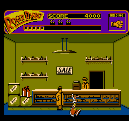 Who Framed Roger Rabbit (NES) screenshot: Gee, I hope I have enough money for dynamite.