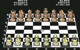 The Fidelity Chessmaster 2100 (Commodore 64) screenshot: The board in 3D