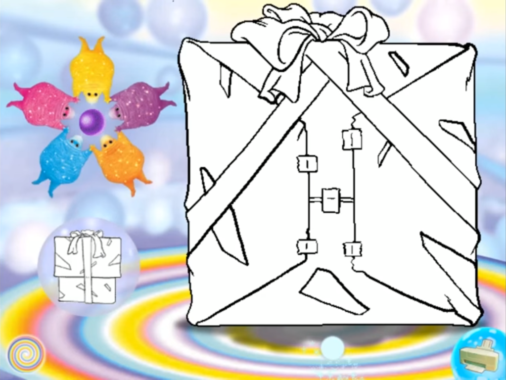 Boohbah: Wiggle and Giggle (Windows) screenshot: The third mini-game, Designing Wrapping Paper.
