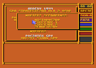 Ardeny 1944 (Atari 8-bit) screenshot: Scenario choice