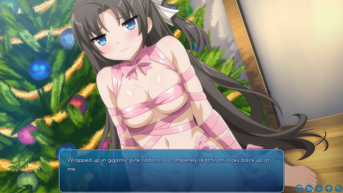 Sakura Swim Club (Windows) screenshot: She also said she had a gift for me, it seems she wrapped up Mieko