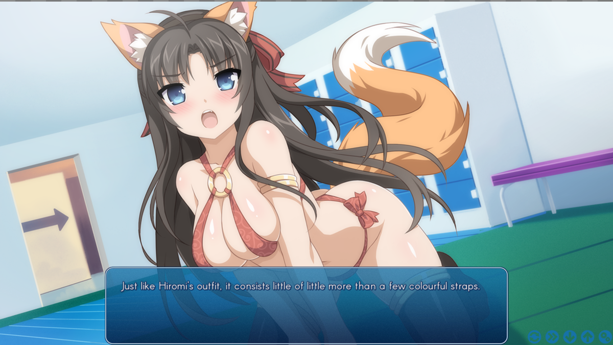 Sakura Swim Club (Windows) screenshot: But things are always a competition between the two, so now it's Mieko's turn
