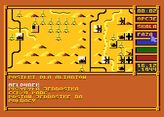 Ardeny 1944 (Atari 8-bit) screenshot: New supplies