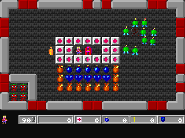 Escape from Monster-Castle (DOS) screenshot: Level 4