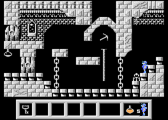 Deimos (Atari 8-bit) screenshot: Pickaxe