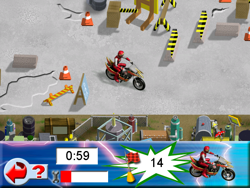 Power Rangers: Ninja Storm (Windows) screenshot: The fourth mini-game: Use your mouse to steer the ninja and run a few laps while collecting flags.