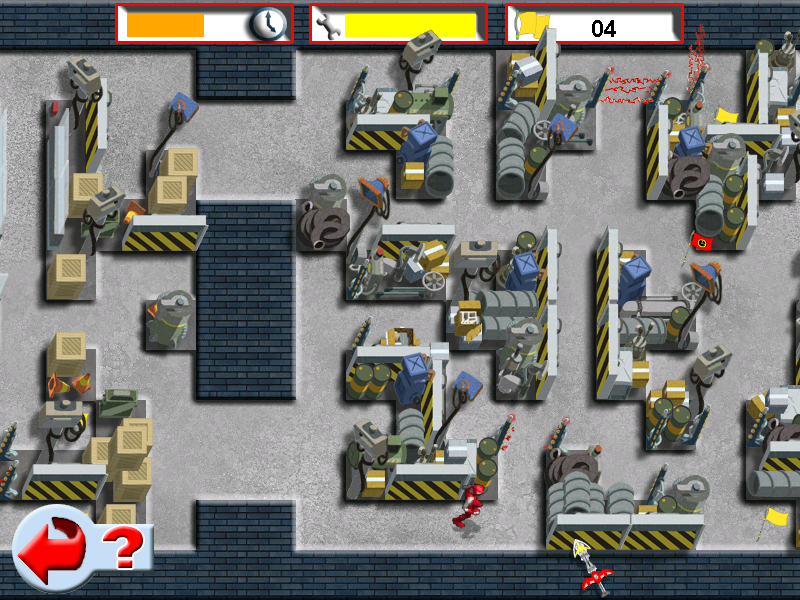 Power Rangers: Ninja Storm (Windows) screenshot: The sixth mini-game: walk around the labyrinth that keeps scrolling and get as many flags as you can.