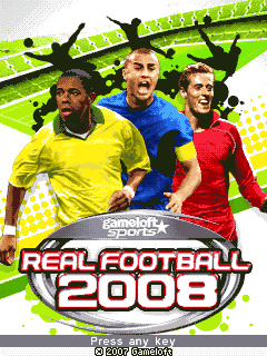 Real Soccer 2008 3D (J2ME) screenshot: Title screen