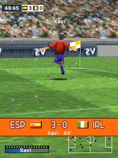 Real Soccer 2008 3D (J2ME) screenshot: Close up of celebration