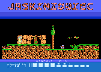Jaskiniowiec (Atari 8-bit) screenshot: Cave warden