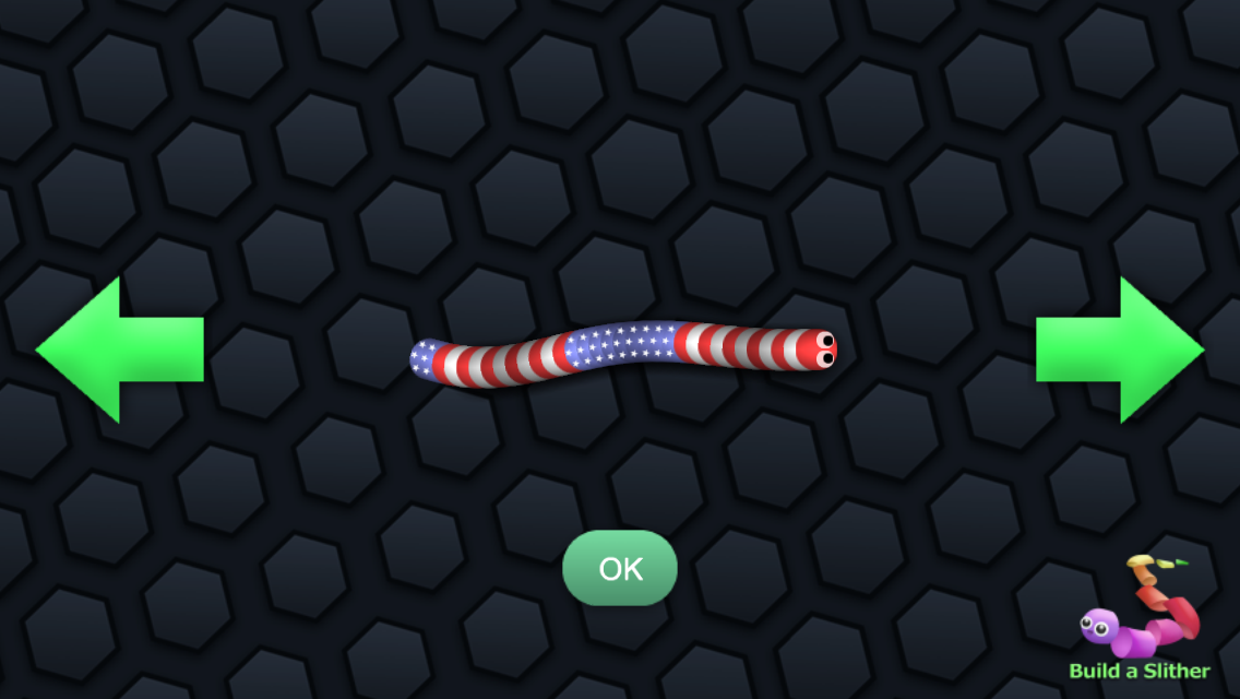 slither.io (iPhone) screenshot: Choosing a skin for my snake.