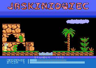 Jaskiniowiec (Atari 8-bit) screenshot: Little space for decision