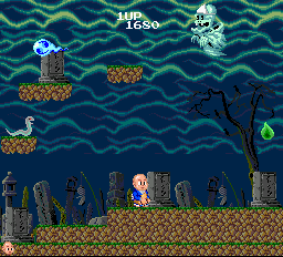 Bonze Adventure (TurboGrafx-16) screenshot: Strange ghost