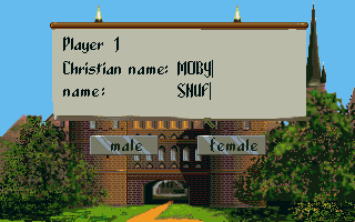The Patrician (Amiga) screenshot: Naming player 1.